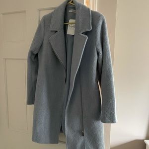 SoHo powder blue city coat with zipper